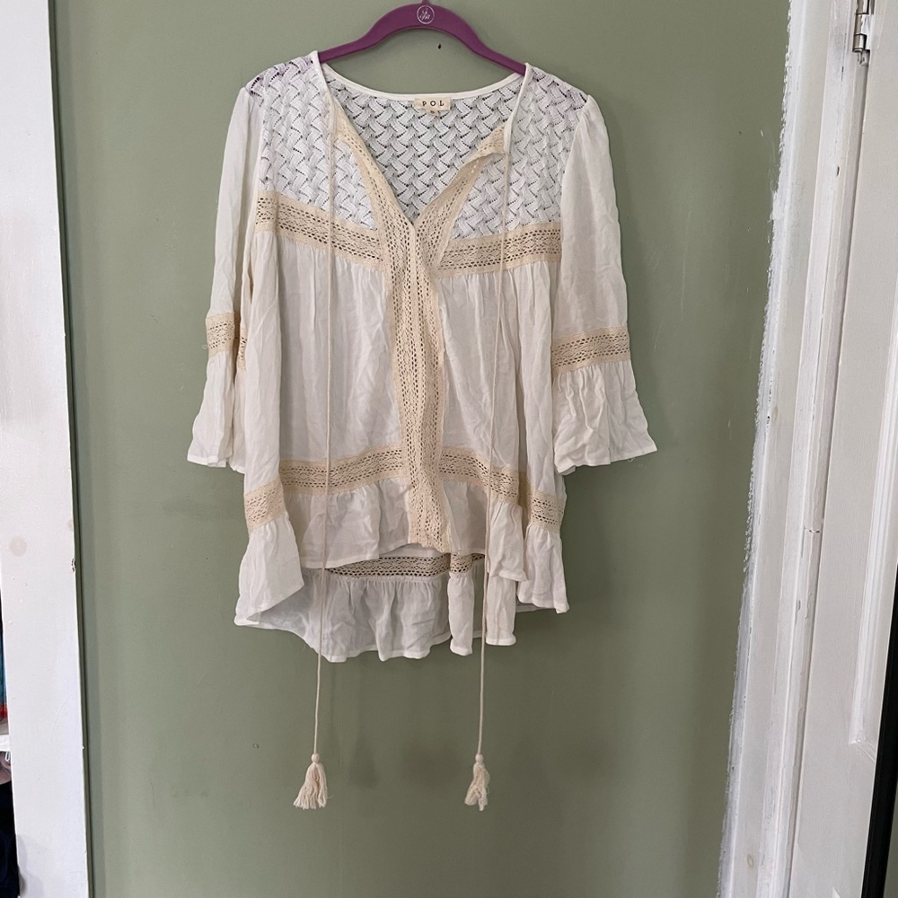 POL boho crochet blouse